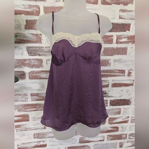 Charlotte Russe Purple Chemise with Cream Lace